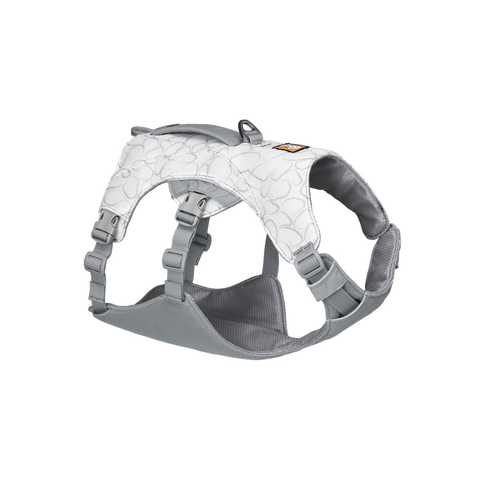 Ruffwear Swamp Cooler Harness Graphite Grey, rear view showing back panel and leash attachment points