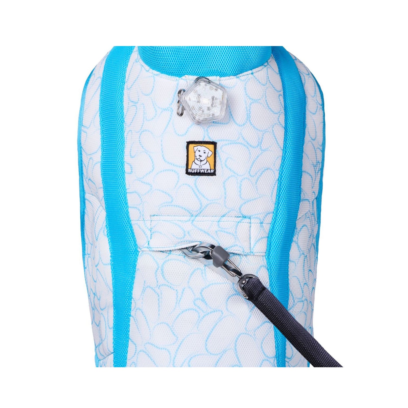 Ruffwear Swamp Cooler Vest back view showing leash portal