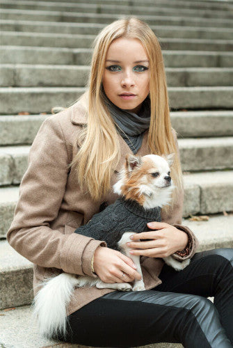 Bowl & Bone Aspen Pullover Grey, Warm Wool Dog Coat | Barks & Bunnies