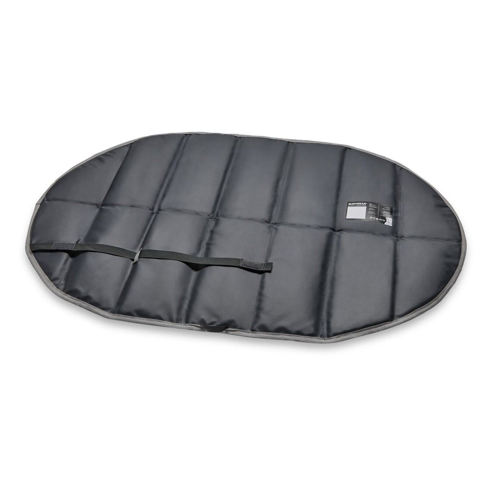 Ruffwear Highlands Pad in Cloudburst Gray, top-down view showing underneath fabric