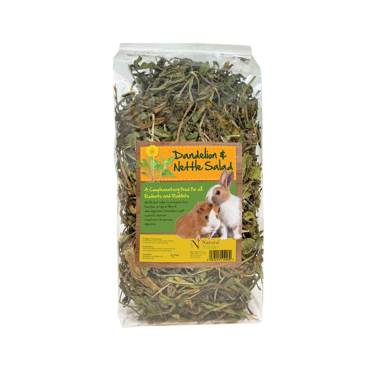 Natural Nibbles Dandelion &amp; Nettle Salad Dried Herbs for Rabbits | Barks &amp; Bunnies