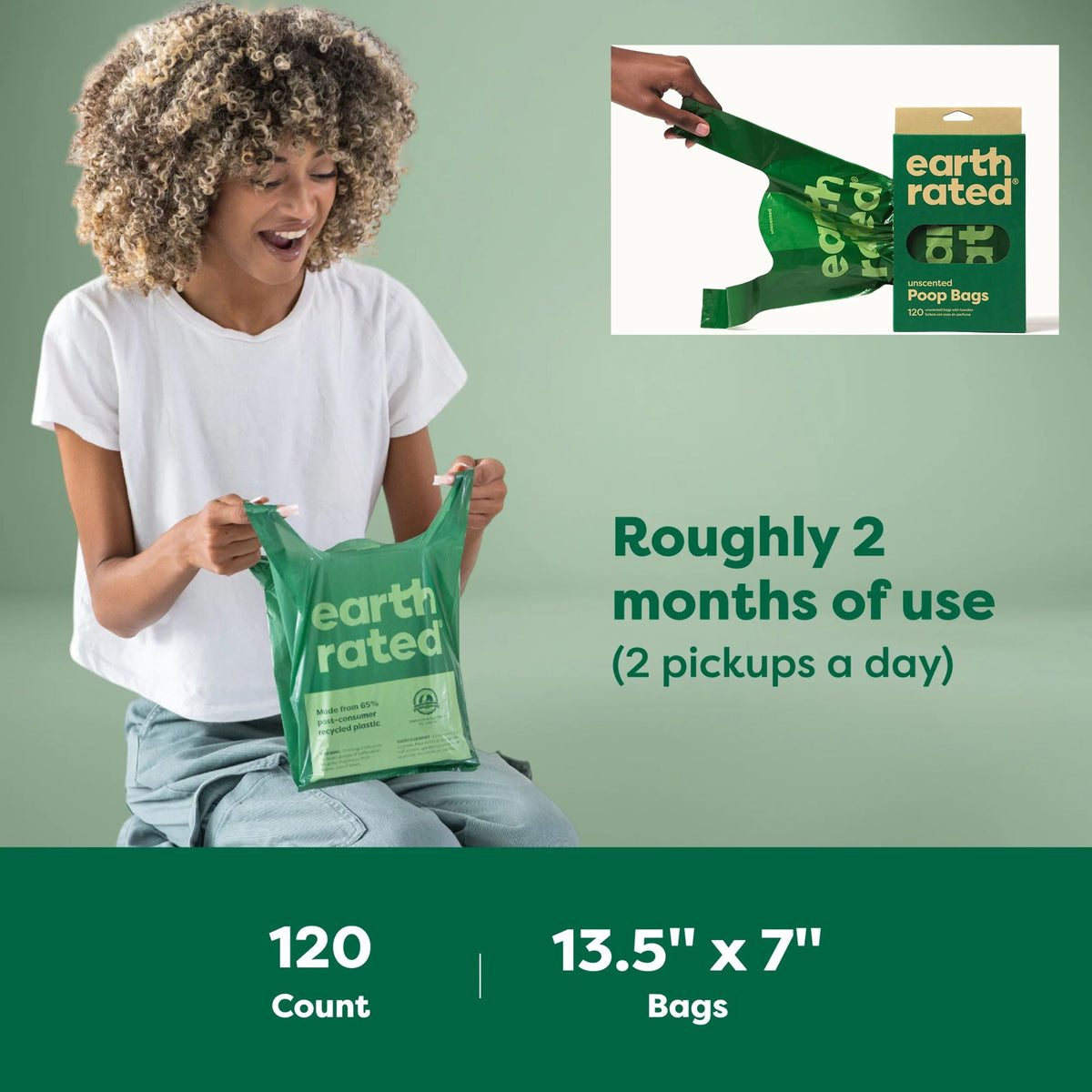 Earth Rated 120 Unscented Poop Bags | Barks &amp; Bunnies
