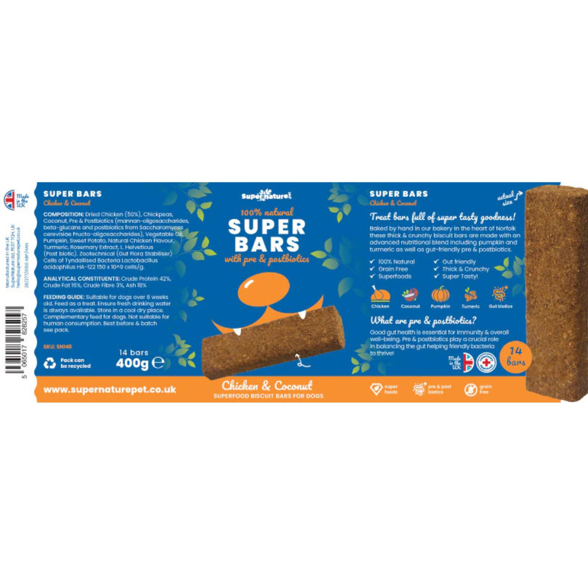 Super Bars Super Bars Chicken &amp; Coconut Dog Treat Tub | Barks &amp; Bunnies