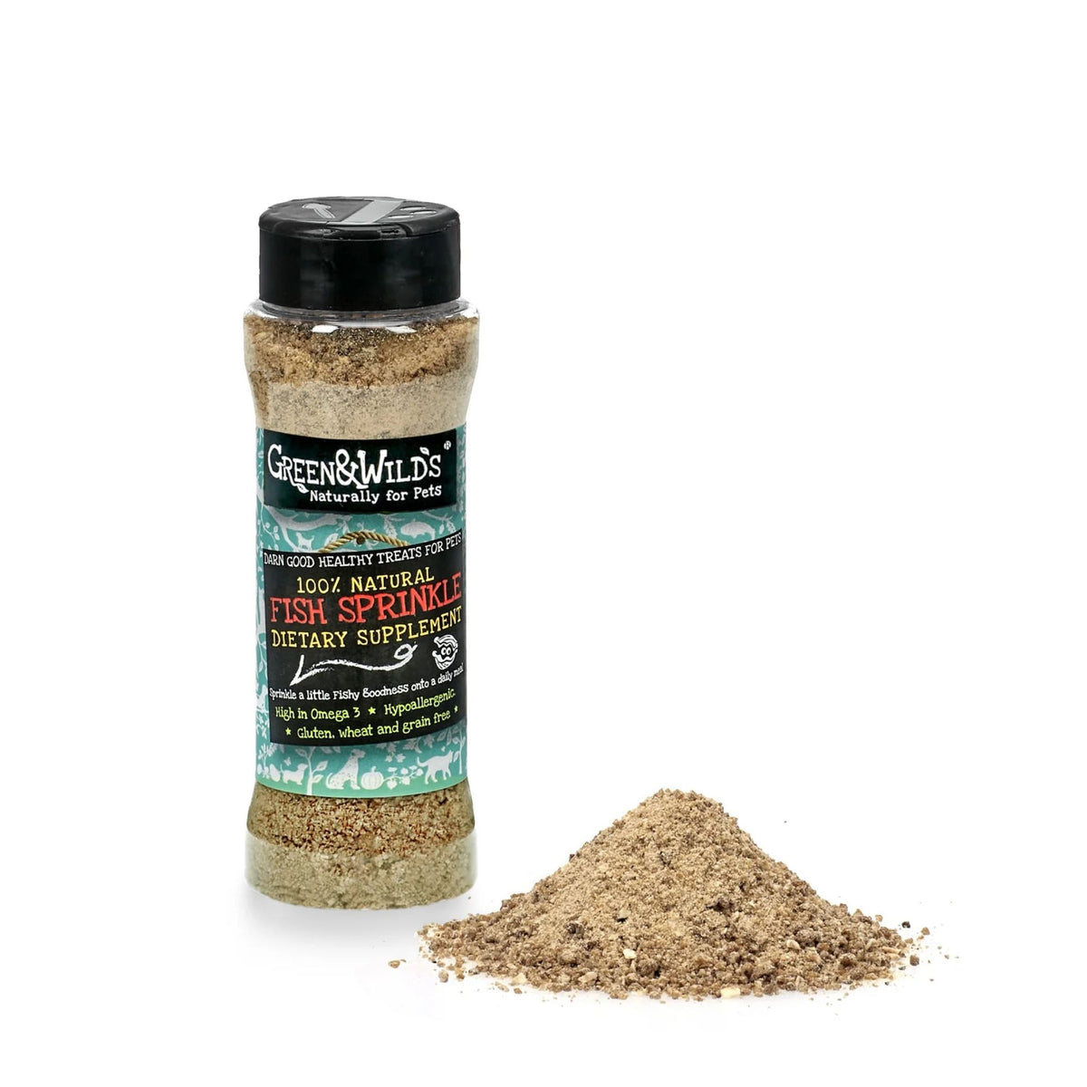 Green &amp; Wilds Fish Sprinkle Health Supplement for Dogs &amp; Cats | Barks &amp; Bunnies