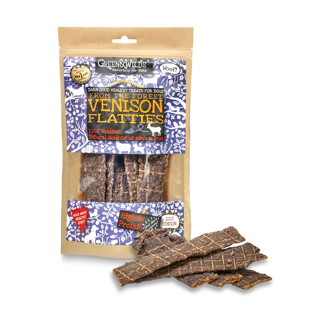 Green &amp; Wilds Venison Flatties Dog Treats | Barks &amp; Bunnies