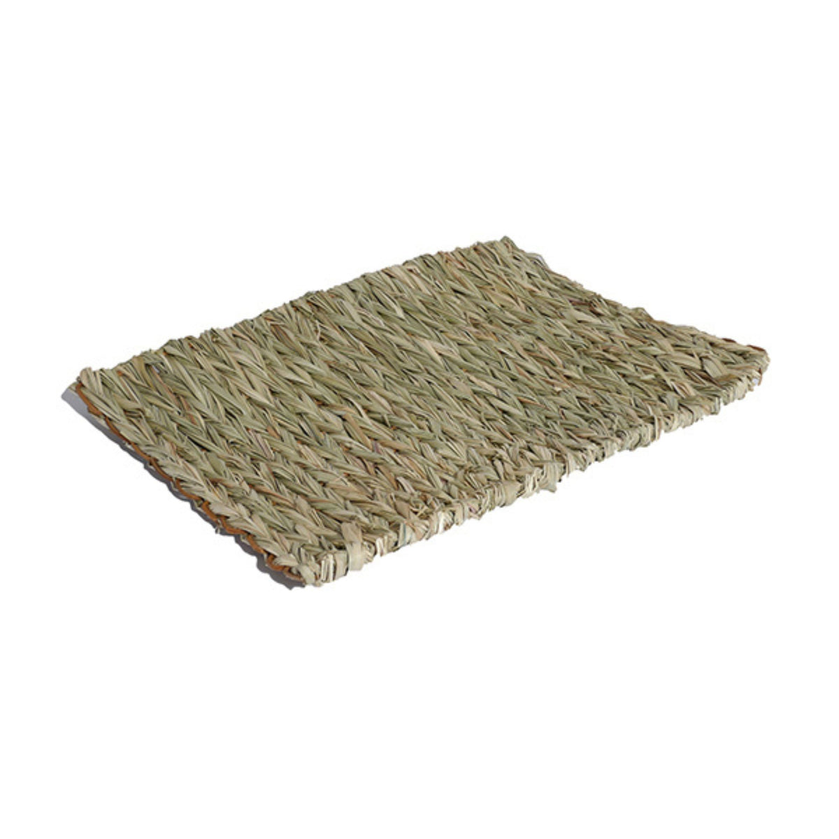 Rosewood Woven Chill 'n' Scratch Mat XL on a white background - a generously sized rectangular mat hand woven from natural bulrush, showing the texture and weave clearly across its surface.