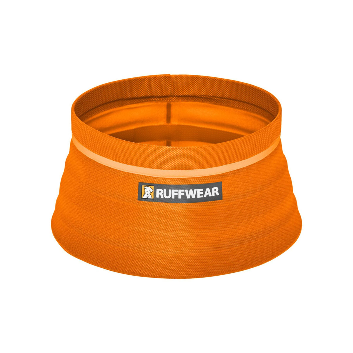 Ruffwear Bivy Bowl in Salamander Orange, expanded, product shot on white