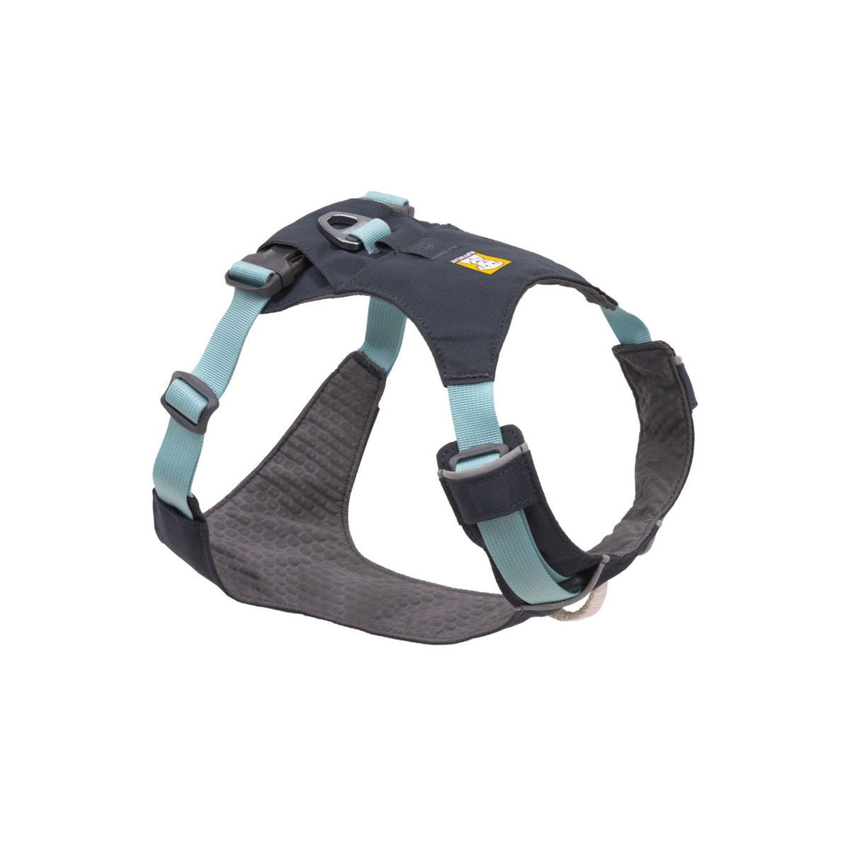 Ruffwear Hi &amp; Light dog harness in Basalt Grey, front three-quarter view on white background