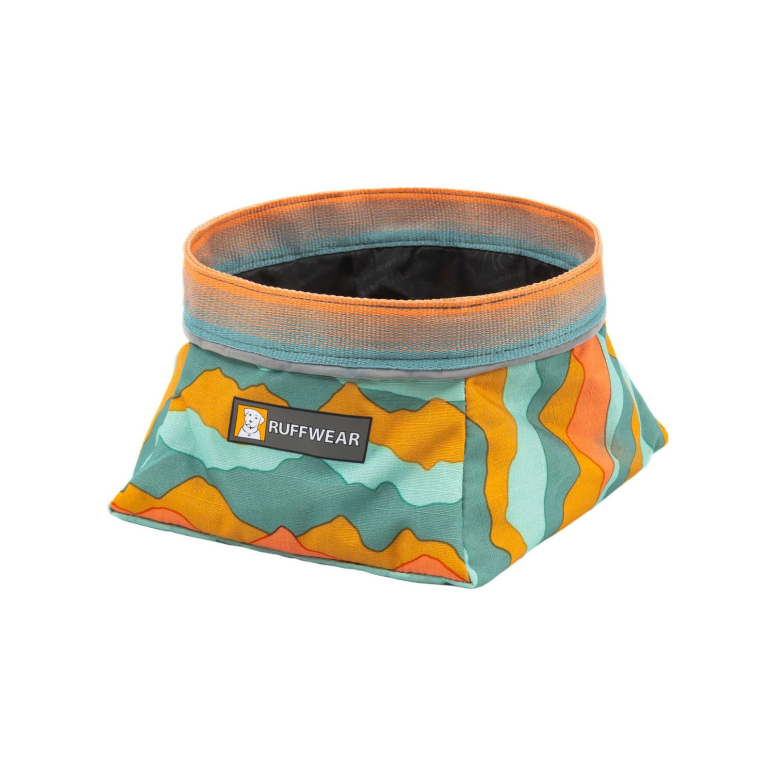Ruffwear Quencher Bowl in Coastal Mountains, expanded, product shot on white