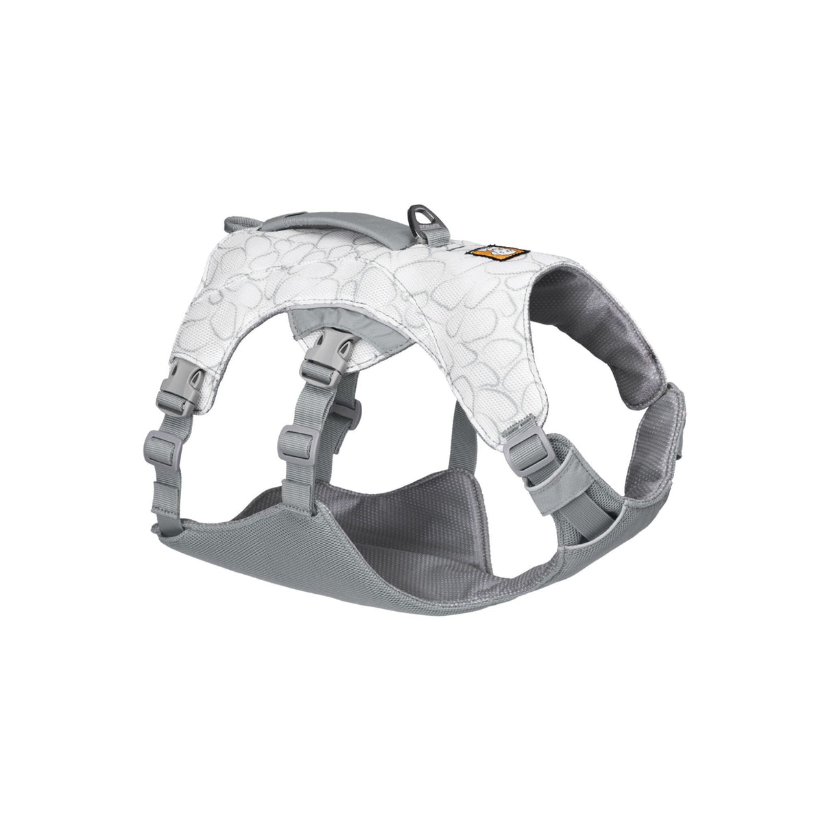 Ruffwear Swamp Cooler Harness Graphite Grey, rear view showing back panel and leash attachment points