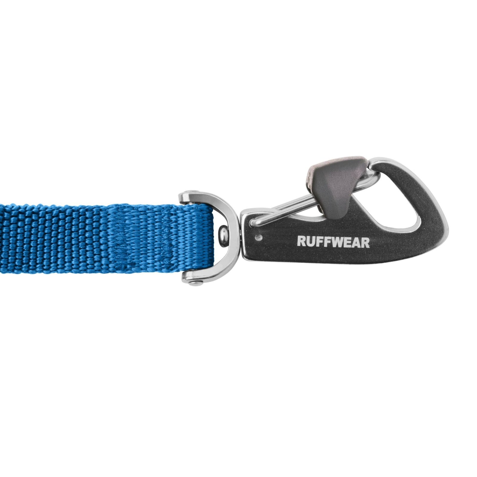 Ruffwear Trail Runner Lead in Blue Pool — full lead showing Wavelength stretch webbing and Crux Clip