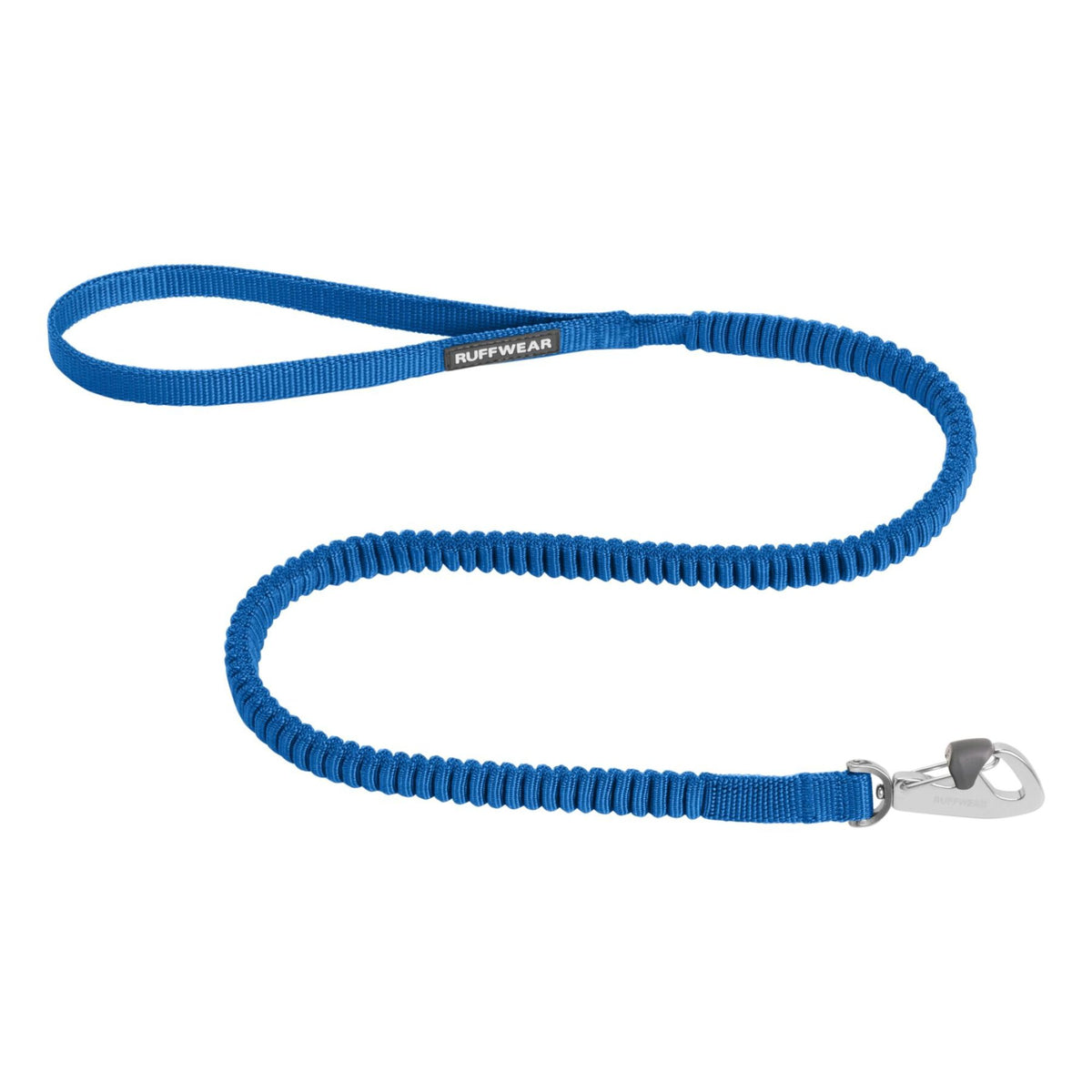 Ruffwear Trail Runner Lead in Blue Pool — full lead showing Wavelength stretch webbing and Crux Clip