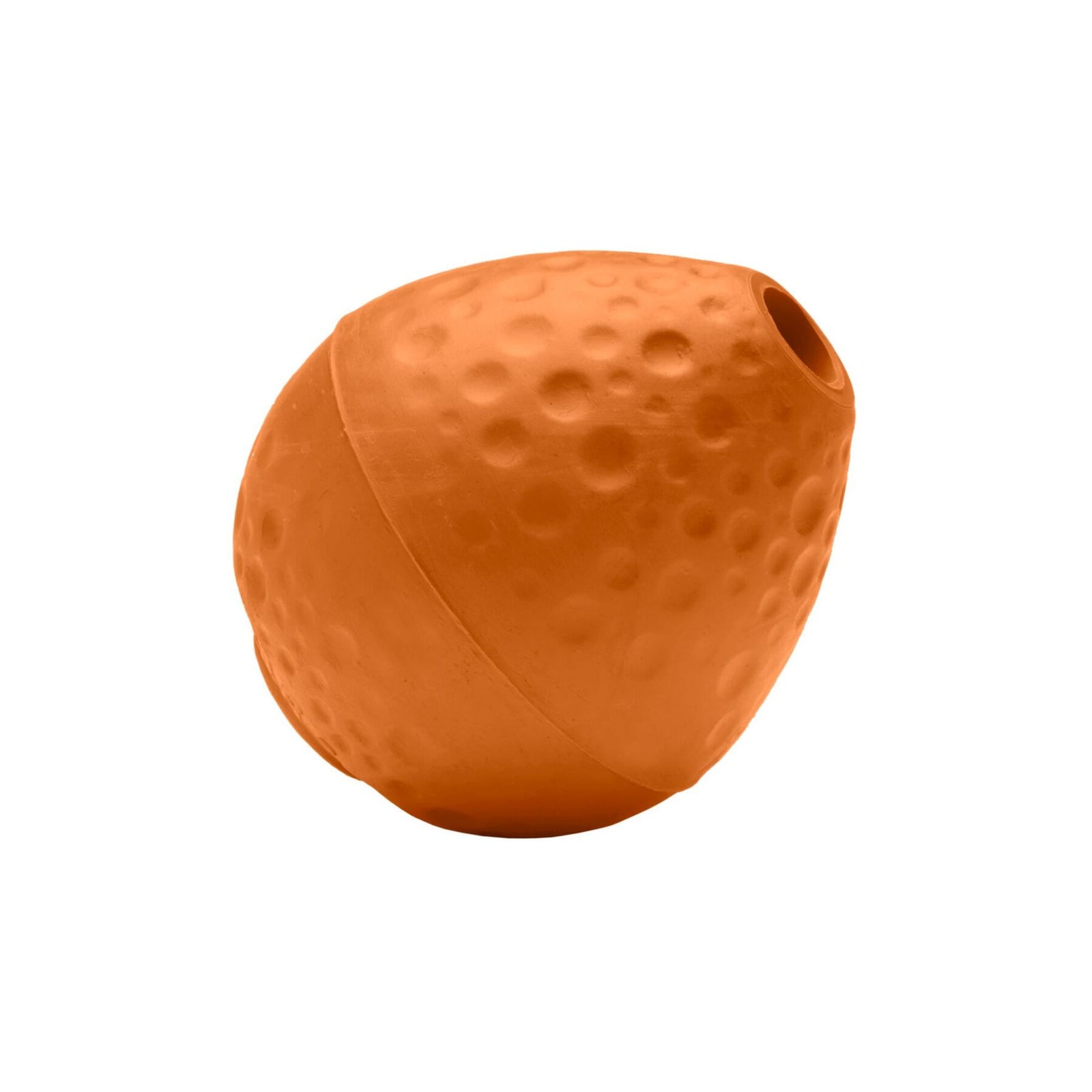 Ruffwear Turnup dog toy in Sage Green - almost-round natural latex rubber fetch and treat-dispensing toy, white background