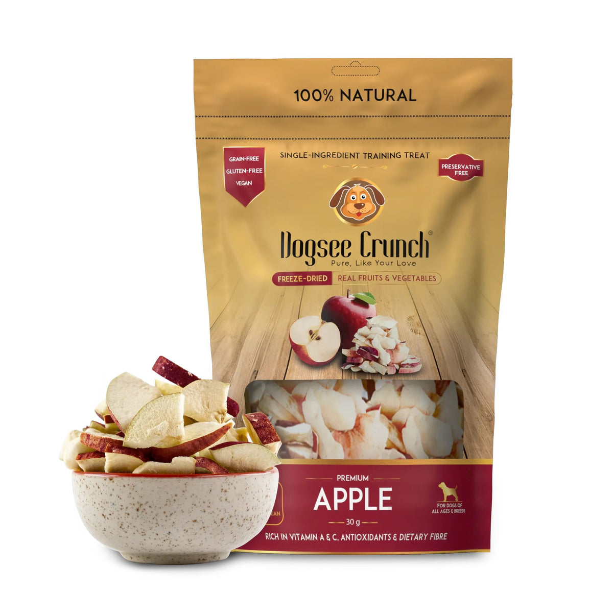 Dogsee Dogsee Crunch Freeze Dried Apple | Barks &amp; Bunnies