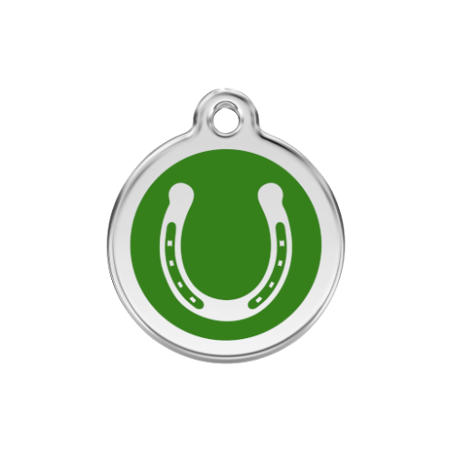 Red Dingo Dog ID Tags UK, Enamel Lucky Horseshoe | Barks &amp; Bunnies