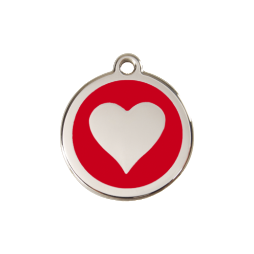 Red Dingo Heart Dog ID Tag, Enamel &amp; Stainless Steel | Barks &amp; Bunnies
