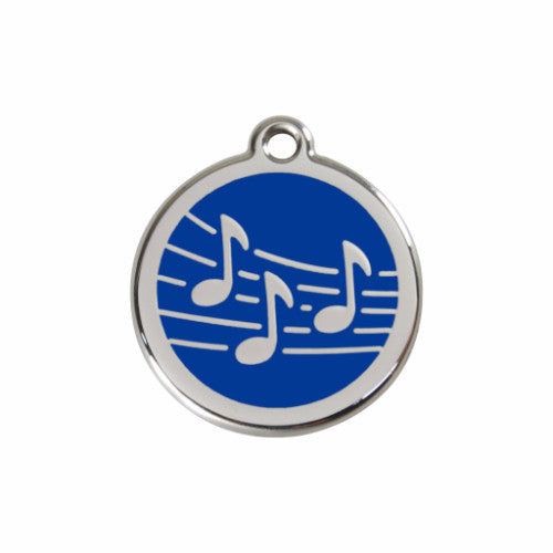 Red Dingo Music Notes Dog Tag, Enamel Pet ID Tag UK | Barks &amp; Bunnies