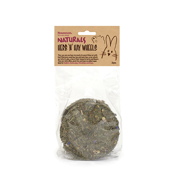 Rosewood Naturals Herb 'n' Hay Wheels for Rabbits | Barks &amp; Bunnies