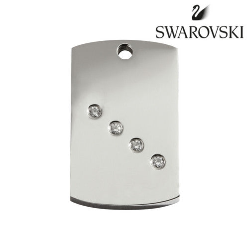 Swarovski Crystal Polished Rectangle Red Dingo Dog ID Tag | Barks &amp; Bunnies