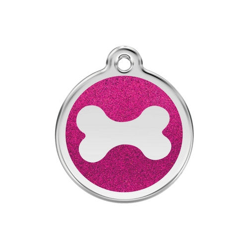 Red Dingo Glitter Bone Dog Tag, Enamel Pet Tag UK | Barks &amp; Bunnies