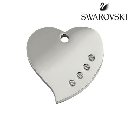 Swarovski Crystal Polished Heart Red Dingo Dog ID Tag | Barks &amp; Bunnies