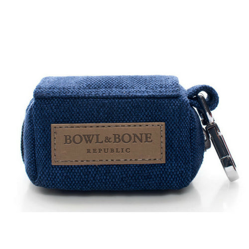 Bowl &amp; Bone Republic MINI Navy Blue, Dog Poop Bag Dispenser | Barks &amp; Bunnies