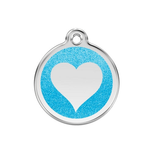 Red Dingo Glitter Heart Dog Tag, Enamel Pet Tag UK | Barks &amp; Bunnies