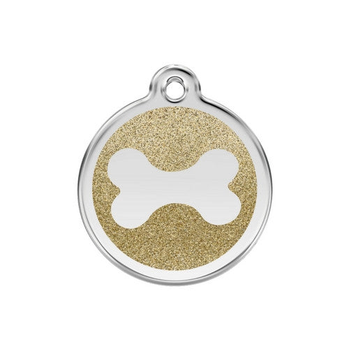 Red Dingo Glitter Bone Dog Tag, Enamel Pet Tag UK | Barks &amp; Bunnies