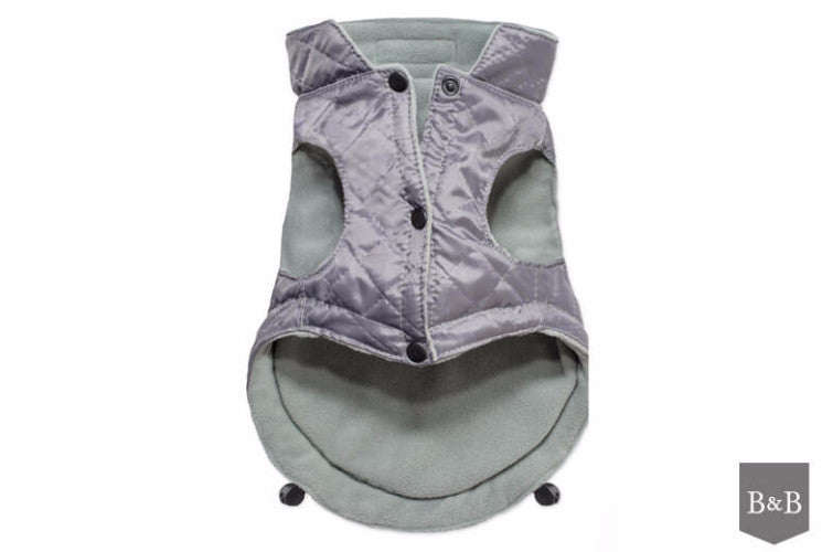 Bowl &amp; Bone Spirit Jacket Grey, Quilted Dog Coat | Barks &amp; Bunnies