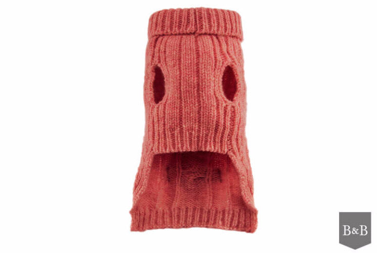 Bowl &amp; Bone Aspen Pullover Pink, Warm Wool Dog Coat | Barks &amp; Bunnies