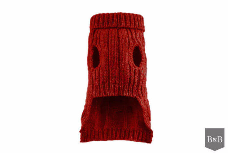 Bowl &amp; Bone Aspen Pullover Red, Warm Wool Dog Coat | Barks &amp; Bunnies