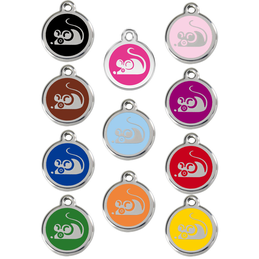 Red Dingo Mouse Cat Tag, Enamel Pet Tag UK | Barks &amp; Bunnies