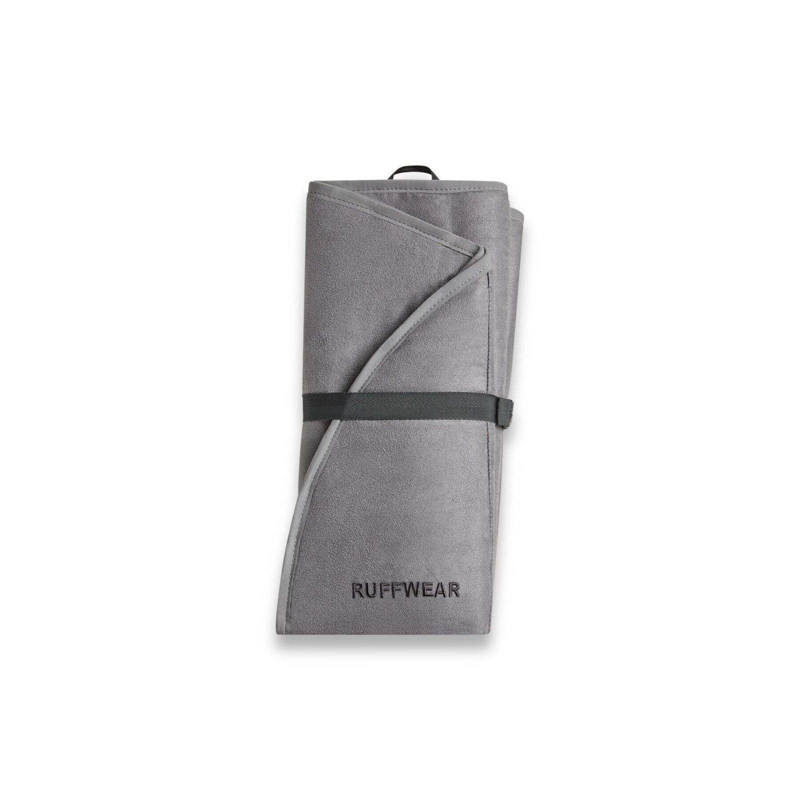 Ruffwear Highlands Pad in Cloudburst Gray, product shot showing oval quilted pad flat