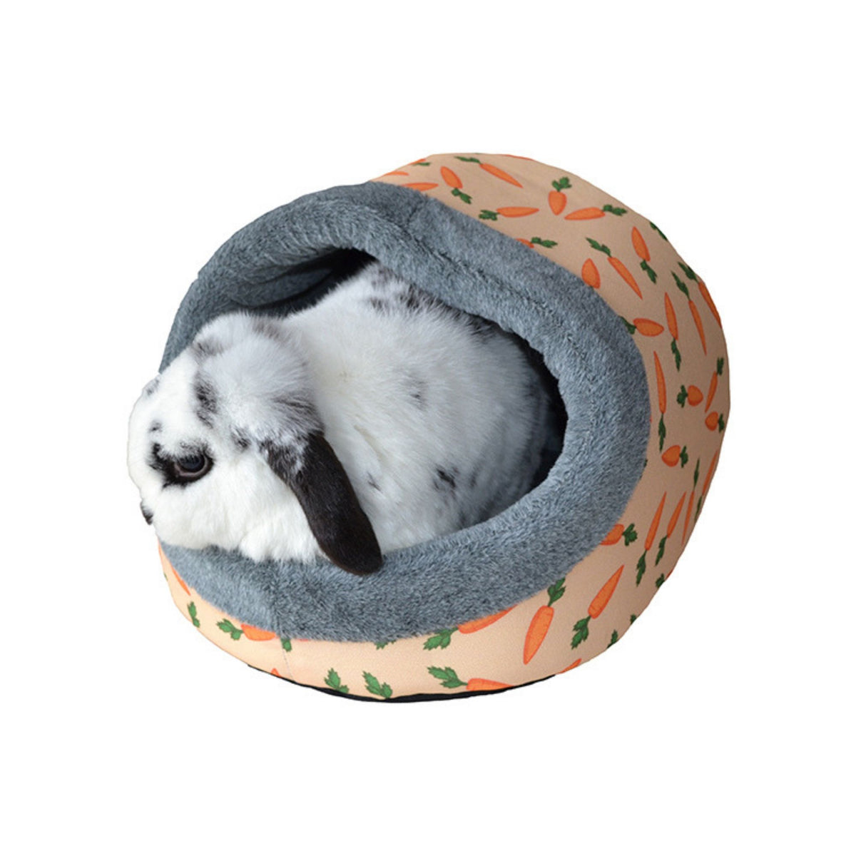 Rosewood Carrot Plush Hooded Bed for Rabbits | Barks &amp; Bunnies