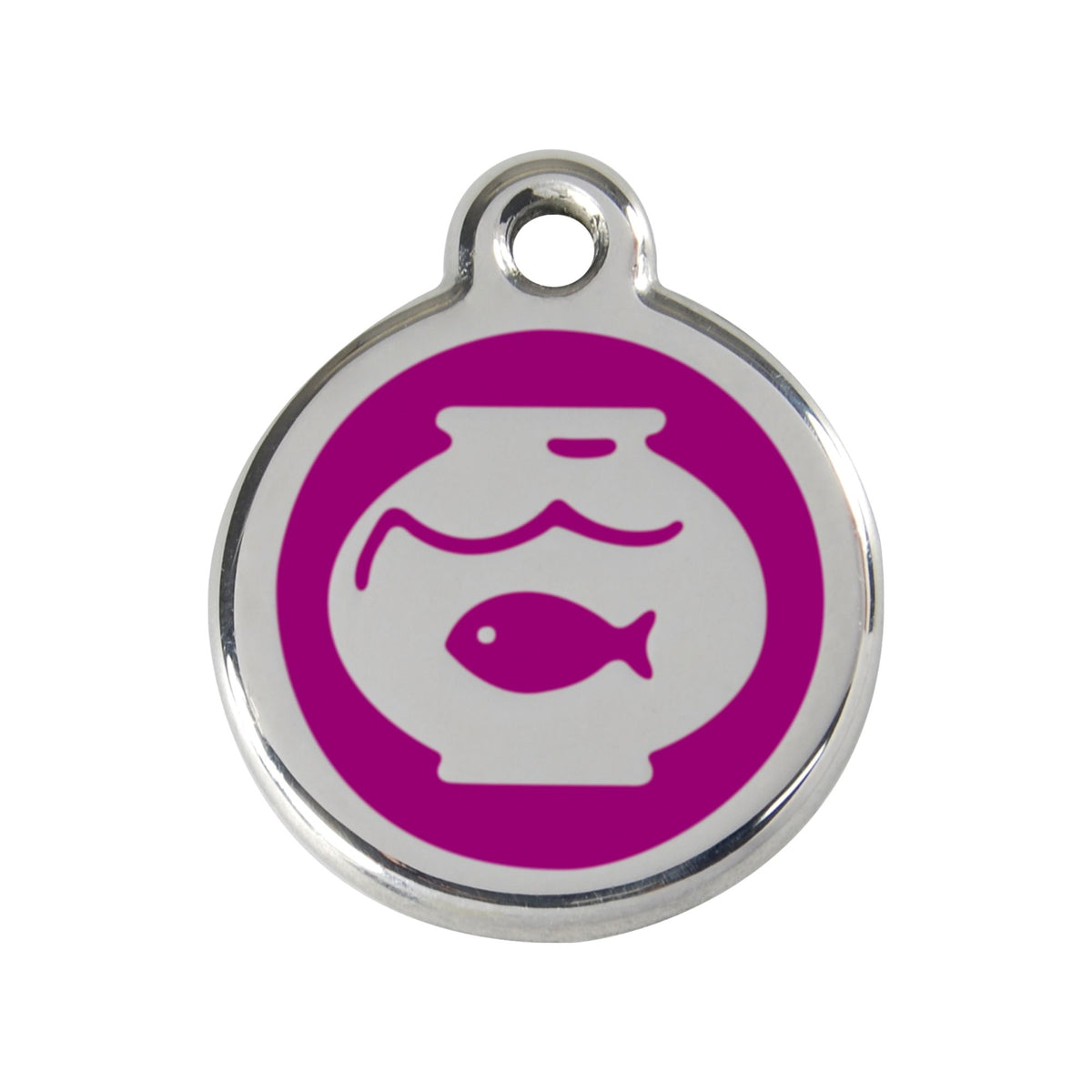 Red Dingo Fish Bowl Cat Tag, Enamel Pet Tag UK | Barks &amp; Bunnies