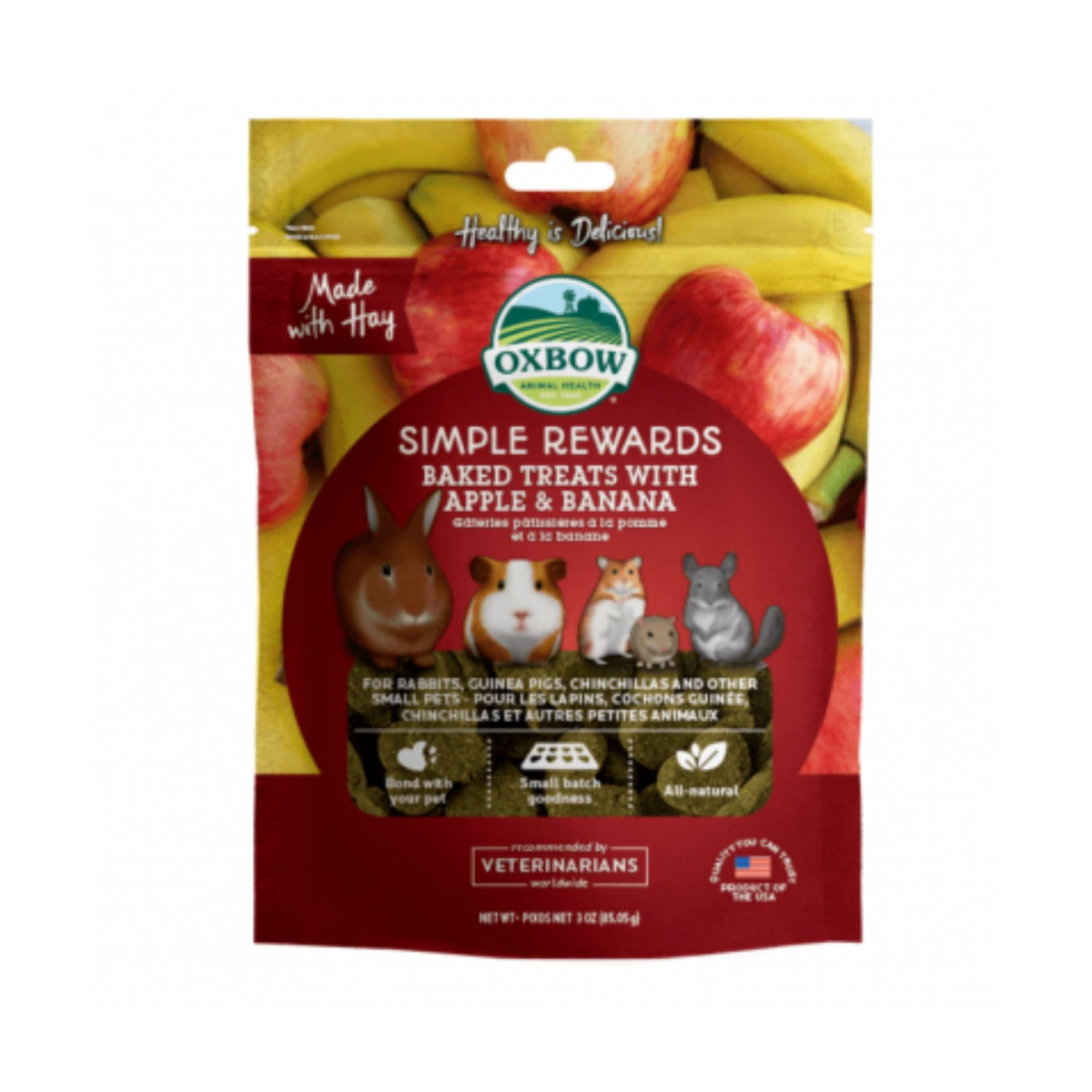 Oxbow Simple Reward Baked Treats with Apple &amp; Banana | Barks &amp; Bunnies