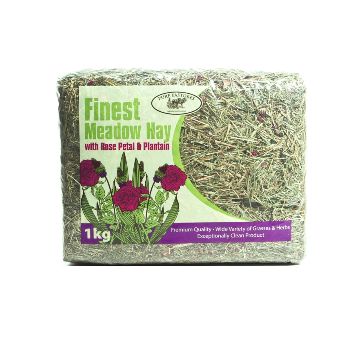 Pure Pastures Meadow Hay with Rose Petal and Plantain | Barks &amp; Bunnies