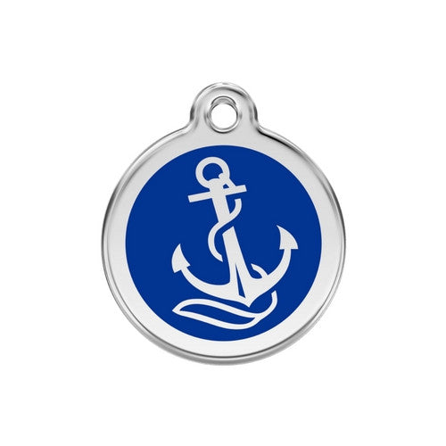 Red Dingo Anchor Dog ID Tag, Enamel &amp; Stainless Steel UK | Barks &amp; Bunnies